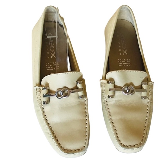 🦉GEOX Respira Cream Leather Driving Loafers - Picture 2 of 11